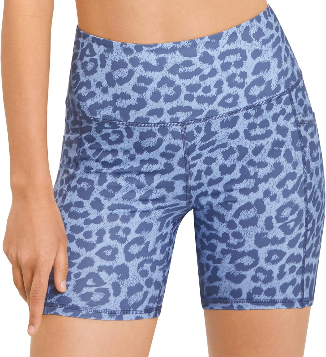 AFITNE Women'S High Waist Biker Shorts with Pockets, Tummy Control Athletic Workout Running Yoga Shorts
